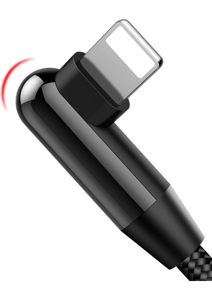 Apple Lightning 90 Derece LED Işık Gamer Şarj ve Data Kablo indirimleri