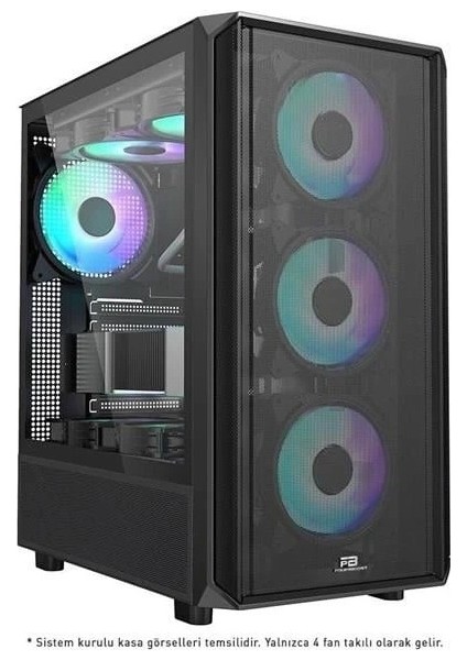 PB-P3602BB 850W 80+ Bronze USB 3.0 Mesh Siyah Argb Fanlı Gamıng Atx Kasa