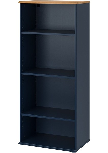 Kitaplık, Mavi-Siyah, 60X140 cm