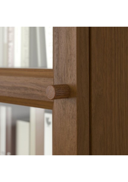 Cam Kapaklı Kitaplık, Kahverengi Ceviz Görünüm, 160X202 cm fırsatları