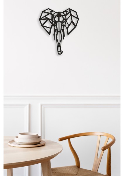 Geometrik Fil Figürü Mdf Duvar Dekorasyon Lazer Kesim 40X34 cm fırsatları