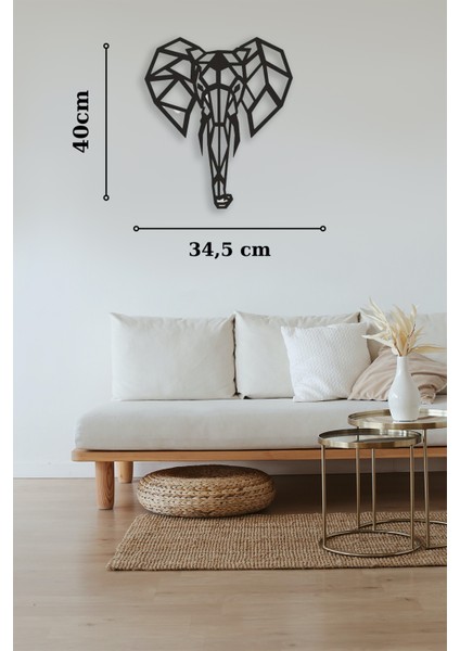 Geometrik Fil Figürü Mdf Duvar Dekorasyon Lazer Kesim 40X34 cm indirimleri