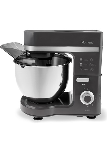 Güçlü 1500W, 5l Stand Mikser, Şef Tasarımı, Şık Antrasit Renk