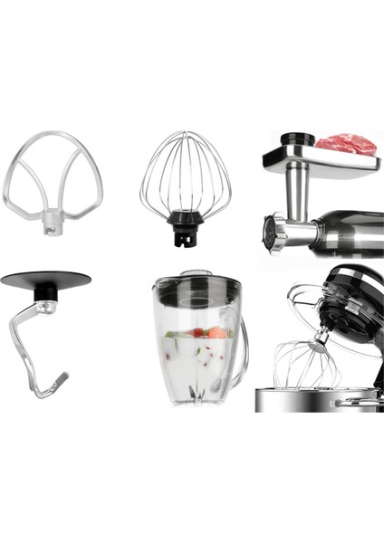 Güçlü ve Çok Fonksiyonlu 5,5l Mikser, Cam Kavanoz, Siyah Renk modelleri