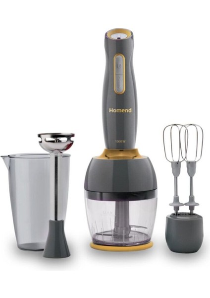 Antrasit ve Altın Detaylı Dayanıklı Blender Seti, Pratik ve Şık Mutfak Ürünleri