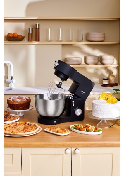 7 Litre Güçlü Stand Mikser, Siyah, Çok Fonksiyonlu, Dayanıklı ve Şık Tasarım