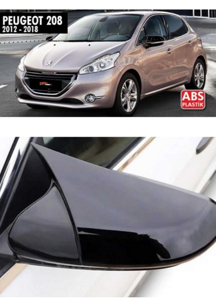 Peugeot 208 2015-2018 Batman Yarasa Ayna Kapağı Takım Piano Black