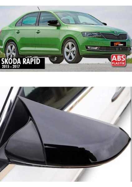 Skoda Rapid 2015-2017 Batman Yarasa Ayna Kapağı Takım Piano Black