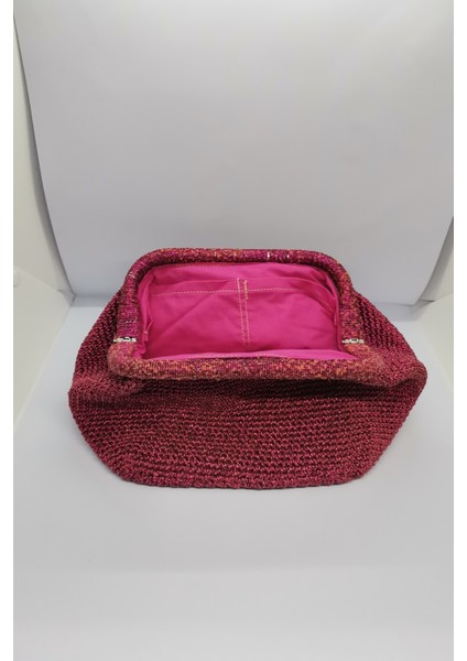 Burslu Bordo Simli Clutch Çanta Supra Ip El Yapımı fiyatları