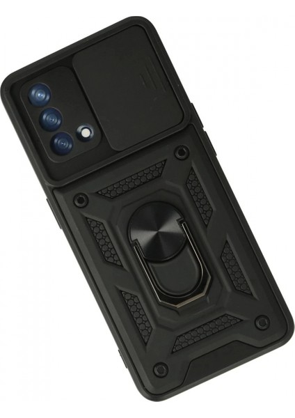 Oppo A74 4g Kılıf Pars Lens Yüzüklü Silikon - Siyah modelleri