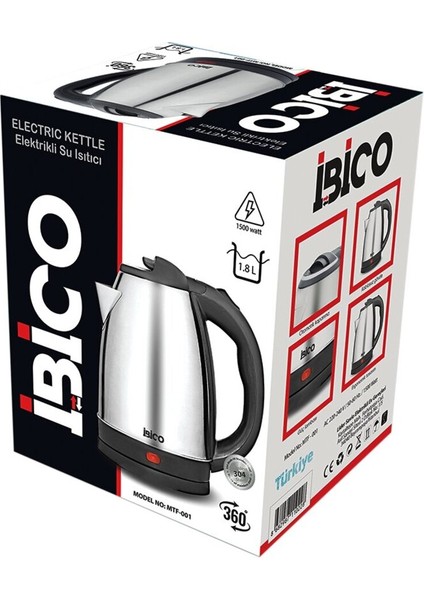 Çelik Su Isıtıcı 1.8l 1500W Çok Renkli Modern Tasarım fiyatları