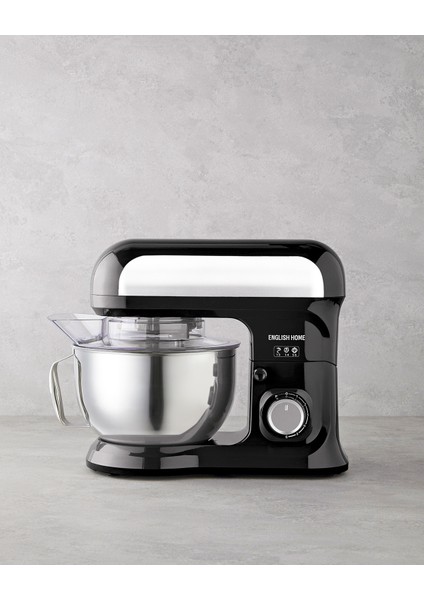 5,5 L Siyah-Krom Hamur Yoğurma Makinesi, Güçlü ve Dayanıklı Performans