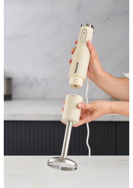 Krem Renk El Blender Seti, Pratik ve Şık Mutfak Araçları modelleri