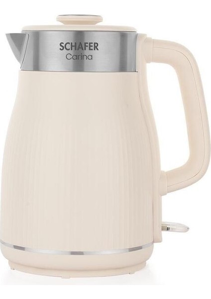 Paslanmaz Çelik El Yakmayan Krem Renk Su Isıtıcı Kettle fırsatları