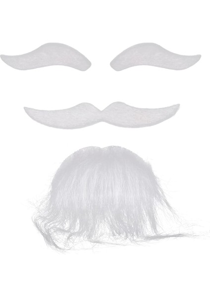 Beyaz Renk Kendinden Yapışkanlı Takma Sakal Bıyık ve Kaş Seti (5263) fırsatları