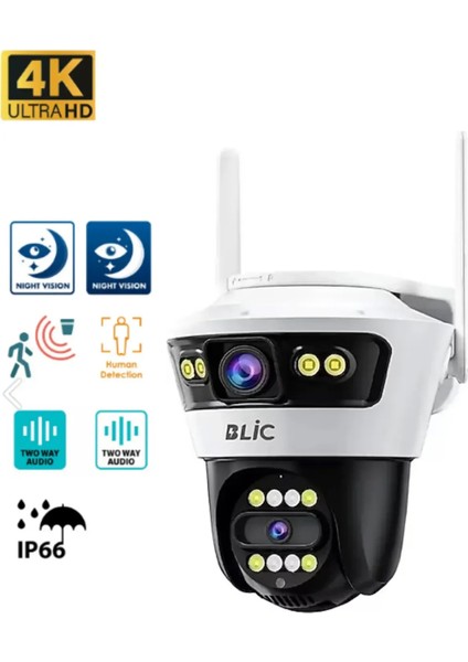 4mp Çift Lensli Akıllı Ip Kamera 4K Ultra Hd 2.4ghz IP66 Dış Mekan Güvenlik Kamerası fiyatları