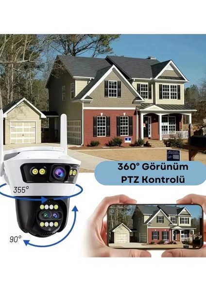 4mp Çift Lensli Akıllı Ip Kamera 4K Ultra Hd 2.4ghz IP66 Dış Mekan Güvenlik Kamerası indirimleri