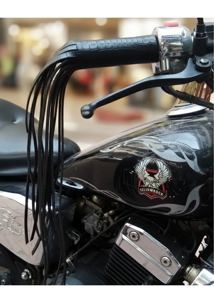 Motosiklet Deri Elcik,Püskül , Motorcycle Tassels Leather Frills Grip Covers Leather Grip, Motosiklet Deri Aksesuar, Chopper Cruiser Bobber ,renkler Siyah ,Kahve ,Taba
