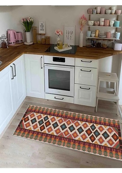 , Makinede Yıkanabilir, Kaymaz Taban, Dijital Baskı, Çok Renkli, Salon Halısı, Oturma Odası Halısı, Mutfak Halısı ve Yolluk