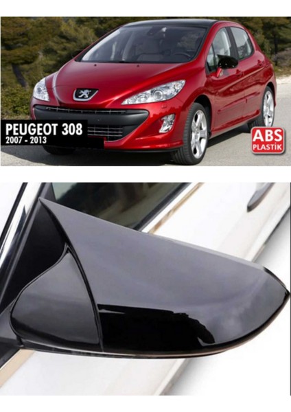 Peugeot 308 2007-2013 Batman Yarasa Ayna Kapağı Takım Piano Black