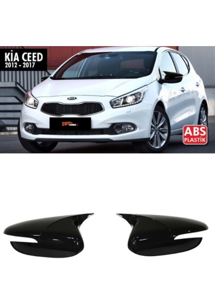 Kia Ceed 2012-2017 Sinyalli Batman Yarasa Ayna Kapağı Takım Piano Black