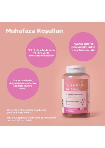 Skin & Hair Gummy – Hidrolize Kolajen, Hyaluronik Asit, Glutatyon ve Biotin Içeren Cilt&saç Gummies