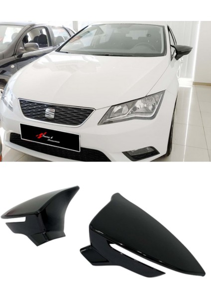Seat Leon 2012-2020 Batman Yarasa Ayna Kapağı Takım Piano Black