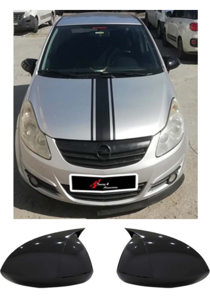 Opel Corsa D-E 2006-2019 Batman Yarasa Ayna Kapağı Takım Piano Black