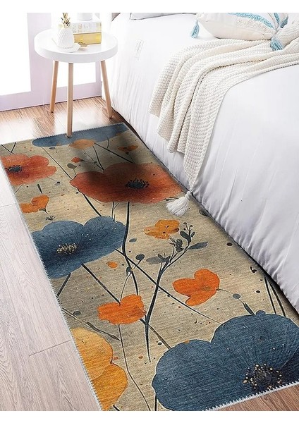 , Makinede Yıkanabilir, Kaymaz Taban, Dijital Baskı, Çok Renkli, Salon Halısı, Oturma Odası Halısı, Mutfak Halısı ve Yolluk