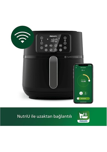 Yüksek Kapasiteli Kablosuz Elektrikli Fritöz, Siyah, 5000 Serisi, Xxl Boyut