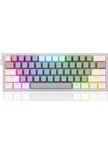 K617 Fızz Rgb Red Swıtch Mekanik Oyuncu Klavyesi Gri/beyaz