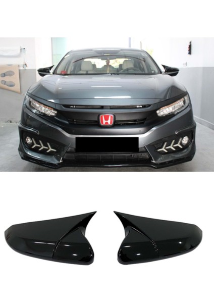 Honda Civic Fc5 2016-2021 Batman Yarasa Ayna Kapağı Takım Piano Black
