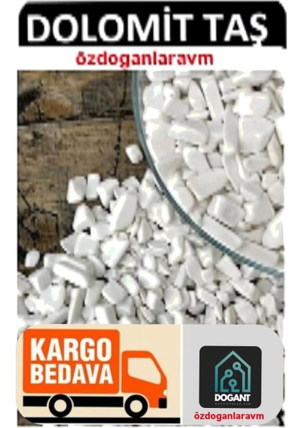 Beyaz Saksı Akvaryum Saksı Peyzaj Bahçe Dolomit Dere Taşı 2 kg