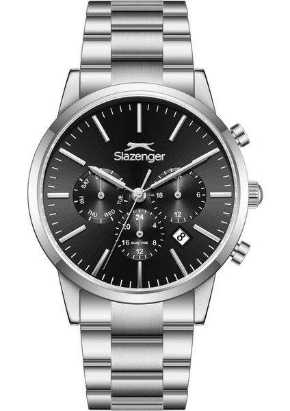 SL.09.2545.2.01 Quartz Çelik Gri Siyah Kadran 44 mm Erkek Kol Saati
