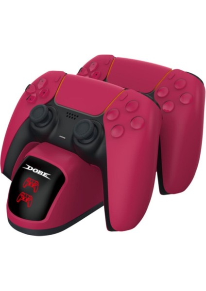 Ps5 Uyumlu Dualsense Şarj Istasyonu Ps5 Dualsense Charging Dock Stardust Kırmızı Çift Şarj
