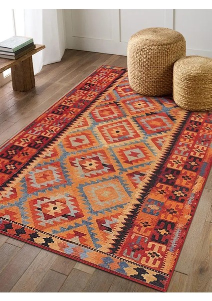 , Makinede Yıkanabilir, Kaymaz Taban, Dijital Baskı, Çok Renkli, Salon Halısı, Oturma Odası Halısı, Mutfak Halısı ve Yolluk