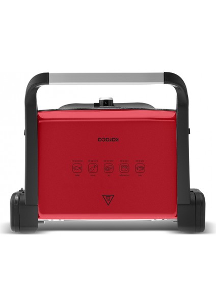 Matte Kırmızı 6 Dilim Kapasiteli Izgara ve Tost Makinesi fiyatları