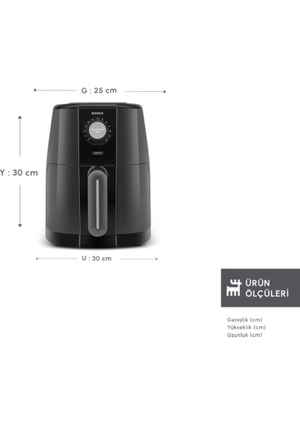 Zaman Ayarlı Kompakt Hava Fritöz, 2 Kişilik, Space Grey fiyatları