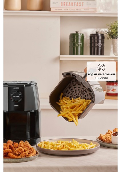 Zaman Ayarlı Kompakt Hava Fritöz, 2 Kişilik, Space Grey indirimleri