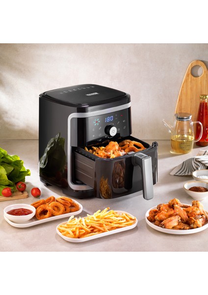 Genç ve Şık Tasarım Büyük Hava Fritözü, Sağlıklı ve Pratik Pişirme Imkanı