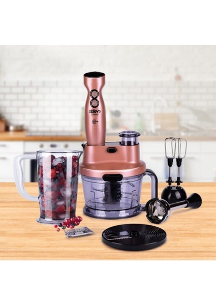2000W El Blender Seti – Pembe, Güçlü ve Çok Fonksiyonlu Mutfak Aleti