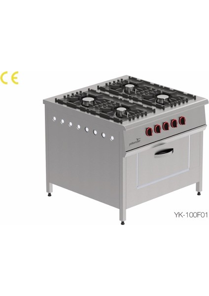 Fırınlu Kuzine 1000X1000X850 304 Kalite Paslanmaz-Yelkenciler