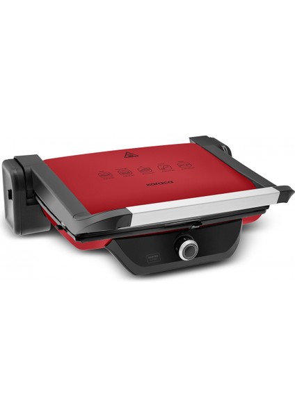 Matte Kırmızı 6 Dilim Kapasiteli Izgara ve Tost Makinesi modelleri