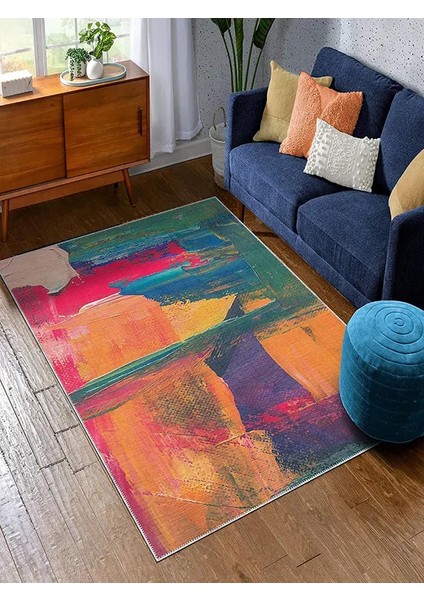 , Makinede Yıkanabilir, Kaymaz Taban, Dijital Baskı, Çok Renkli, Salon Halısı, Oturma Odası Halısı, Mutfak Halısı ve Yolluk