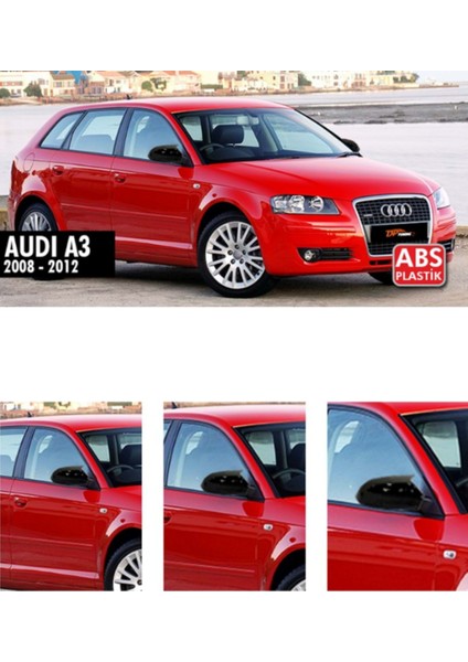 Audi A3 2008-2012 Batman Yarasa Ayna Kapağı Takım Piano Black