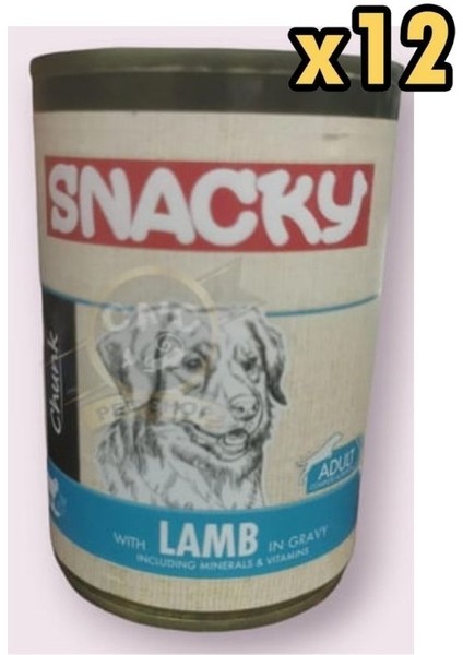 Chunk Soslu Kuzulu Yetişkin Köpek Konservesi 400 gr 12'li Paket