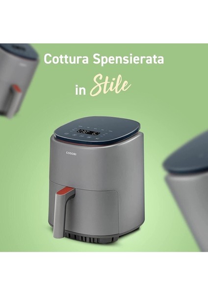 Gri Renkli Hafif Sıcak Hava Fritözü, Sağlıklı ve Pratik Kullanım