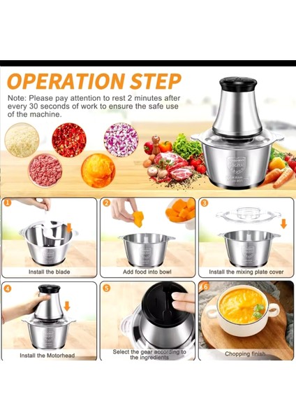 Gri 5l Çok Fonksiyonlu Blender ve Kıyma Robotu, 5 Bıçaklı, Çok Hızlı, Pratik Kullanım fiyatları