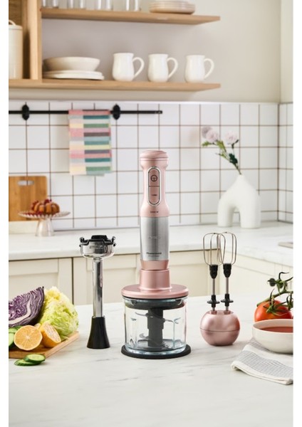 1000W Cam Hazneli Rosegold Blender Seti, Güçlü ve Şık Tasarım