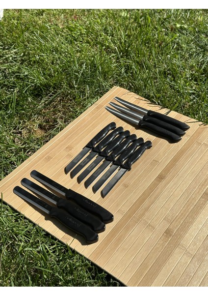 12 Parça Siyah Set 6 Meyve Bıçağı+3 Sebze Bıçağı+3 Ava Bıçak fiyatları